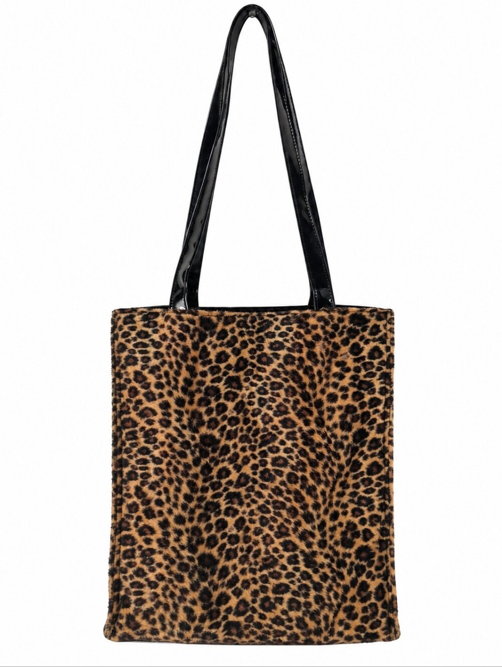 Women's Leopard Print Faux Fur Tote Bag